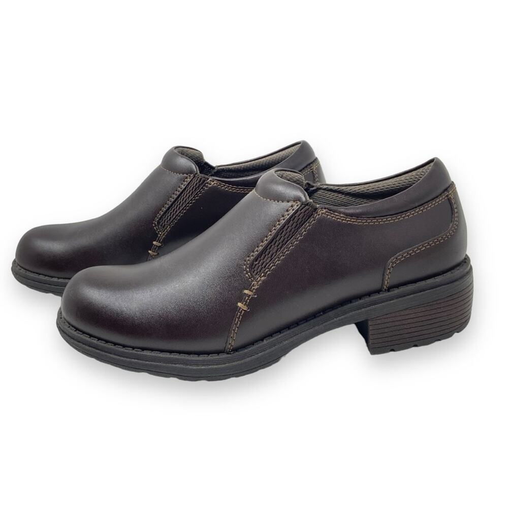 EASTLAND Women's Double Down Slip On In Brown Leather Size 7 New Without Box